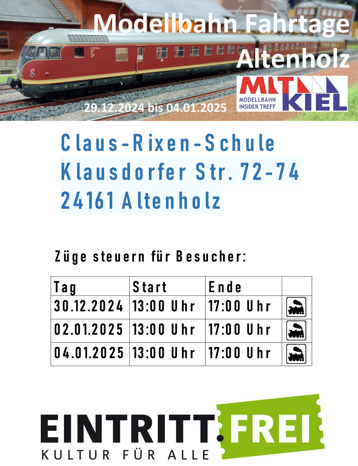 Modellbahn Fahrtage Altenholz